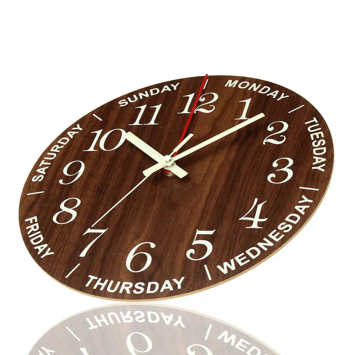 Garduru Leuchtende Wanduhr | Holzdesign | Geräuschlos | Nachtlicht | Nordischer Stil | Geschenkidee